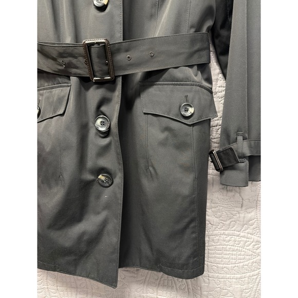 MICHAEL Michael Kors Hooded Trench Coat Belted Snap Button Pockets Women PL - Picture 12 of 16